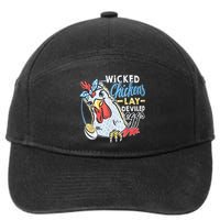 Wicked Chickens Lay Deviled Eggs Funny Chicken Lovers 7-Panel Snapback Hat