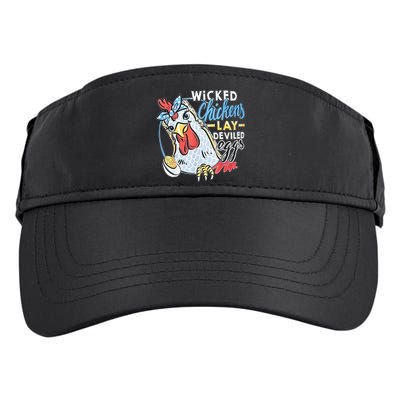 Wicked Chickens Lay Deviled Eggs Funny Chicken Lovers Adult Drive Performance Visor