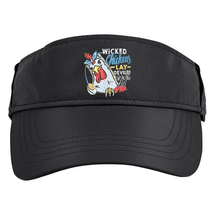 Wicked Chickens Lay Deviled Eggs Funny Chicken Lovers Adult Drive Performance Visor