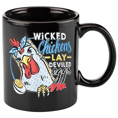 Wicked Chickens Lay Deviled Eggs Funny Chicken Lovers 11oz C Handle Ceramic Mug
