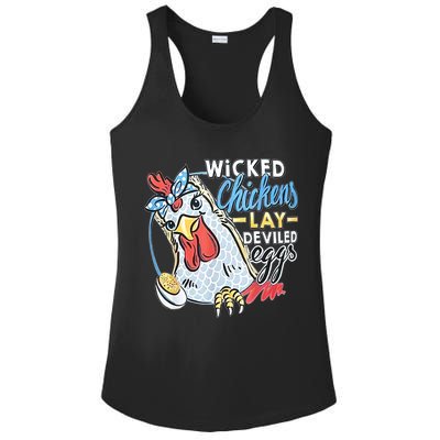 Wicked Chickens Lay Deviled Eggs Funny Chicken Lovers Ladies PosiCharge Competitor Racerback Tank