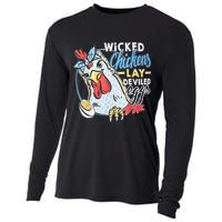 Wicked Chickens Lay Deviled Eggs Funny Chicken Lovers Cooling Performance Long Sleeve Crew