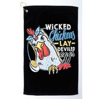 Wicked Chickens Lay Deviled Eggs Funny Chicken Lovers Golf Towel