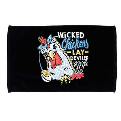 Wicked Chickens Lay Deviled Eggs Funny Chicken Lovers Microfiber Hand Towel