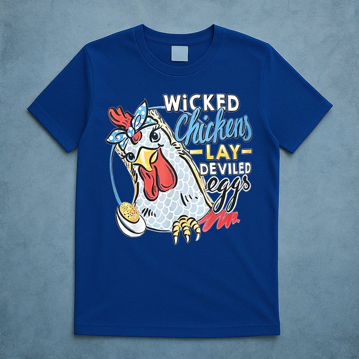 Wicked Chickens Lay Deviled Eggs Funny Chicken Lovers T-Shirt