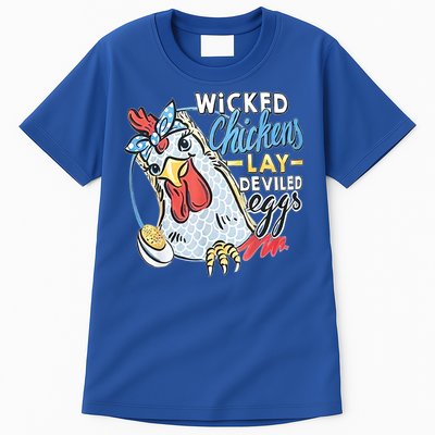 Wicked Chickens Lay Deviled Eggs Funny Chicken Lovers Tall T-Shirt