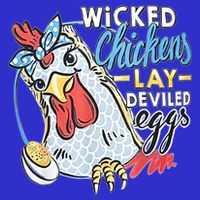 Wicked Chickens Lay Deviled Eggs Funny Chicken Lovers 16 in Basic Backpack