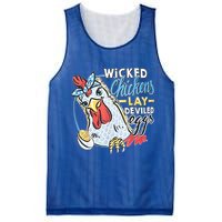 Wicked Chickens Lay Deviled Eggs Funny Chicken Lovers Mesh Reversible Basketball Jersey Tank