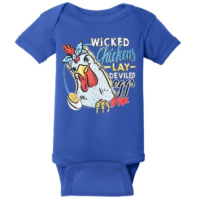 Wicked Chickens Lay Deviled Eggs Funny Chicken Lovers Baby Bodysuit
