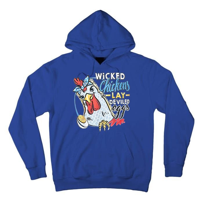 Wicked Chickens Lay Deviled Eggs Funny Chicken Lovers Tall Hoodie