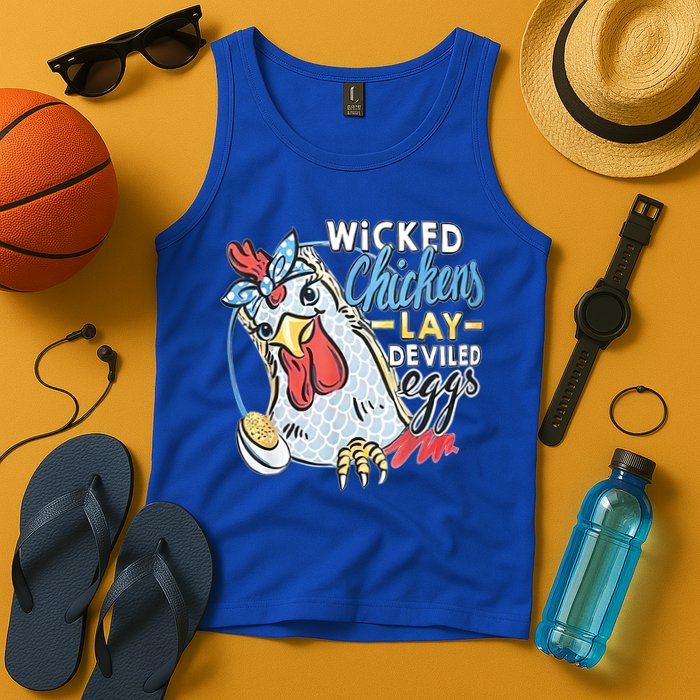 Wicked Chickens Lay Deviled Eggs Funny Chicken Lovers Tank Top
