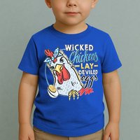 Wicked Chickens Lay Deviled Eggs Funny Chicken Lovers Toddler T-Shirt