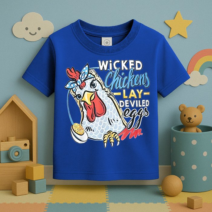 Wicked Chickens Lay Deviled Eggs Funny Chicken Lovers Toddler T-Shirt
