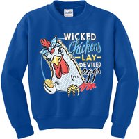 Wicked Chickens Lay Deviled Eggs Funny Chicken Lovers Kids Sweatshirt