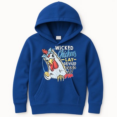 Wicked Chickens Lay Deviled Eggs Funny Chicken Lovers Kids Hoodie