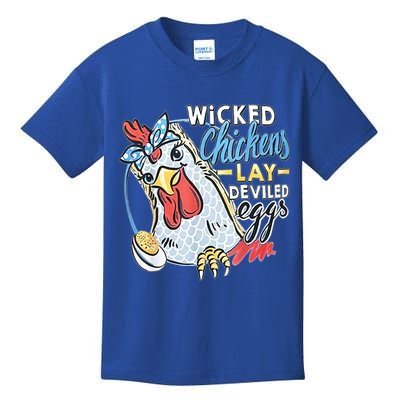 Wicked Chickens Lay Deviled Eggs Funny Chicken Lovers Kids T-Shirt