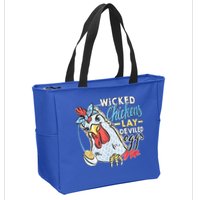 Wicked Chickens Lay Deviled Eggs Funny Chicken Lovers Zip Tote Bag