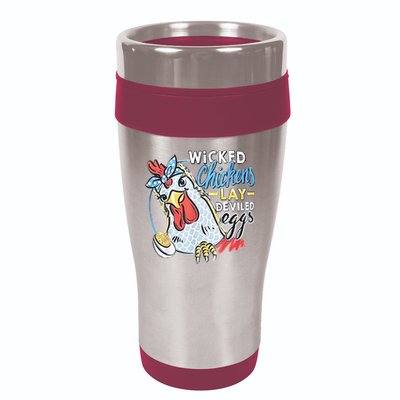 Wicked Chickens Lay Deviled Eggs Funny Chicken Lovers 16oz Travel Tumbler