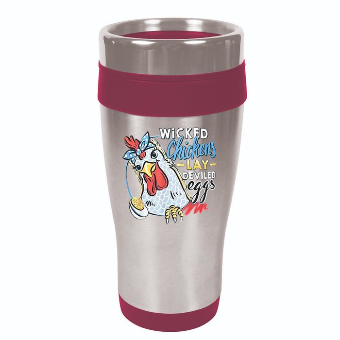 Wicked Chickens Lay Deviled Eggs Funny Chicken Lovers 16oz Travel Tumbler