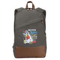 Wicked Chickens Lay Deviled Eggs Funny Chicken Lovers Cotton Canvas Backpack
