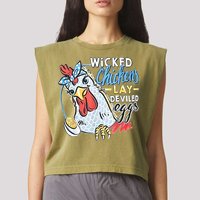 Wicked Chickens Lay Deviled Eggs Funny Chicken Lovers Garment-Dyed Women's Muscle Tee
