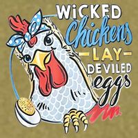 Wicked Chickens Lay Deviled Eggs Funny Chicken Lovers Garment-Dyed Women's Muscle Tee