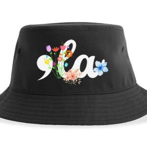 Women Comma La Floral Kamala Harris President 2024 Coma La Flowers Gift Sustainable Bucket Hat