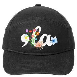 Women Comma La Floral Kamala Harris President 2024 Coma La Flowers Gift 7-Panel Snapback Hat