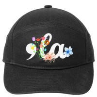 Women Comma La Floral Kamala Harris President 2024 Coma La Flowers Gift 7-Panel Snapback Hat