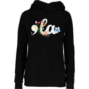 Women Comma La Floral Kamala Harris President 2024 Coma La Flowers Gift Womens Funnel Neck Pullover Hood