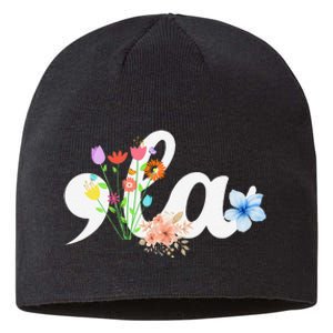 Women Comma La Floral Kamala Harris President 2024 Coma La Flowers Gift Sustainable Beanie