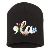 Women Comma La Floral Kamala Harris President 2024 Coma La Flowers Gift Short Acrylic Beanie