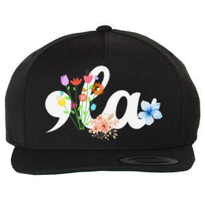 Women Comma La Floral Kamala Harris President 2024 Coma La Flowers Gift Wool Snapback Cap