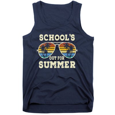 Womens Cute Last Day Of School Schools Out For Summer Teacher Retro Tank Top