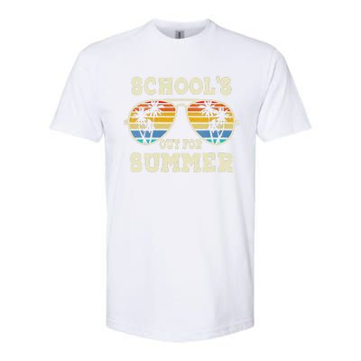 Womens Cute Last Day Of School Schools Out For Summer Teacher Retro Softstyle® CVC T-Shirt