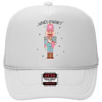 Whats Crackin Merry Christmas Nutcracker Xmas Bougie High Crown Mesh Back Trucker Hat