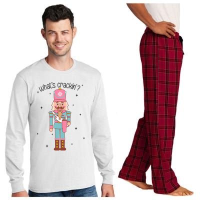 Whats Crackin Merry Christmas Nutcracker Xmas Bougie Long Sleeve Pajama Set