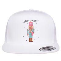 Whats Crackin Merry Christmas Nutcracker Xmas Bougie Flat Bill Trucker Hat