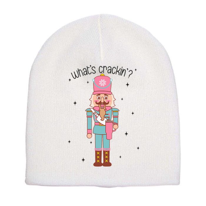 Whats Crackin Merry Christmas Nutcracker Xmas Bougie Short Acrylic Beanie