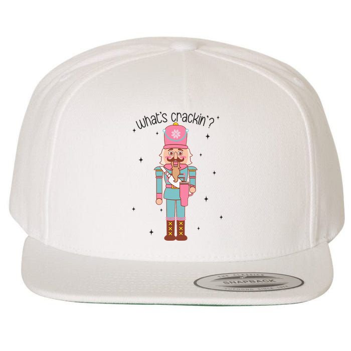 Whats Crackin Merry Christmas Nutcracker Xmas Bougie Wool Snapback Cap