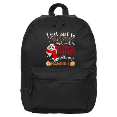 Watch Christmas Movies With My Ragdoll Cat Lover 16 in Basic Backpack