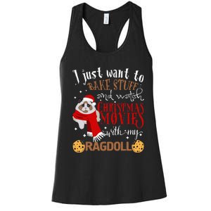 Watch Christmas Movies With My Ragdoll Cat Lover Women's Racerback Tank