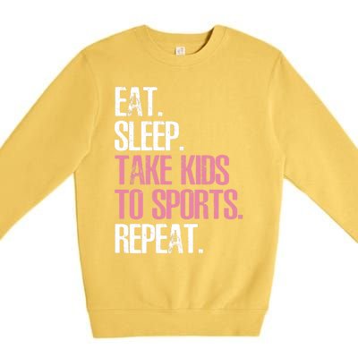 Wo Cute Mother's Day Gift Eat Sleep Take To Sports Repeat Premium Crewneck Sweatshirt