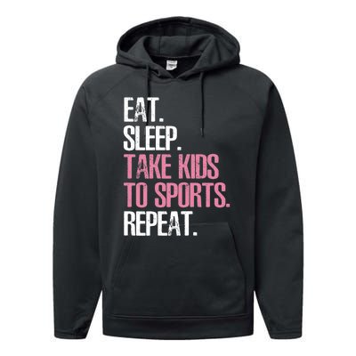 Wo Cute Mother's Day Gift Eat Sleep Take To Sports Repeat Performance Fleece Hoodie