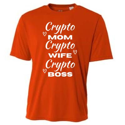 Wo Crypto Mom Wife Boss Funny Tee Bitcoin Ethereum Gift Cooling Performance Crew T-Shirt