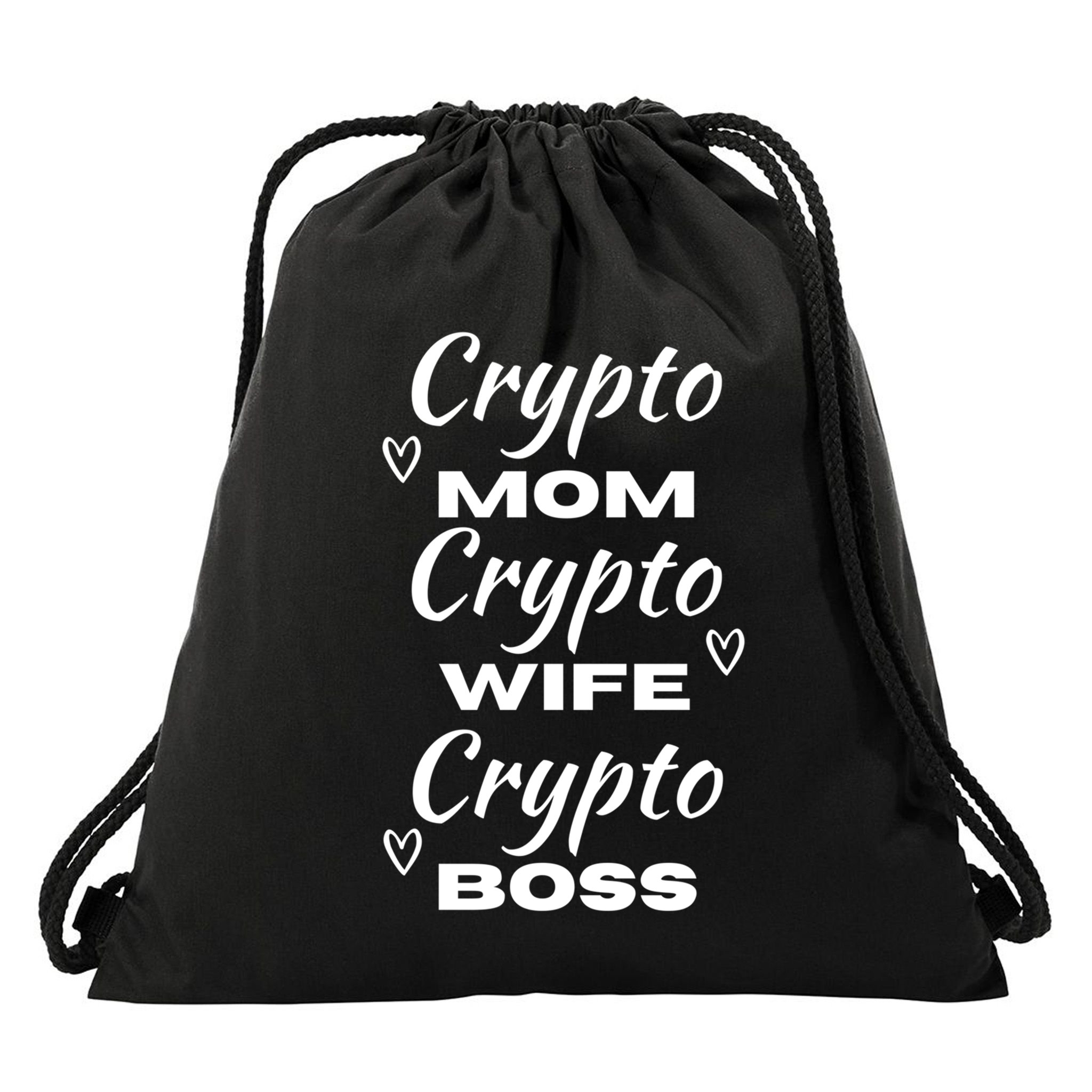 Wo Crypto Mom Wife Boss Funny Tee Bitcoin Ethereum Gift Drawstring Bag