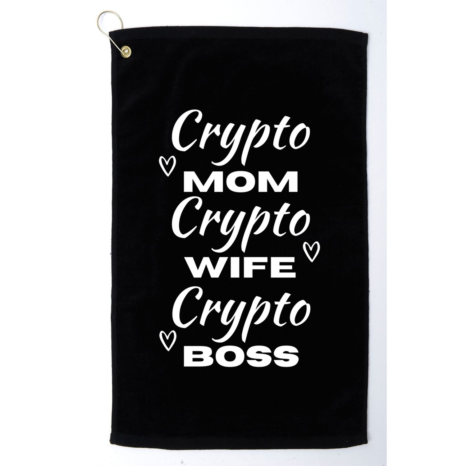 Wo Crypto Mom Wife Boss Funny Tee Bitcoin Ethereum Gift Golf Towel