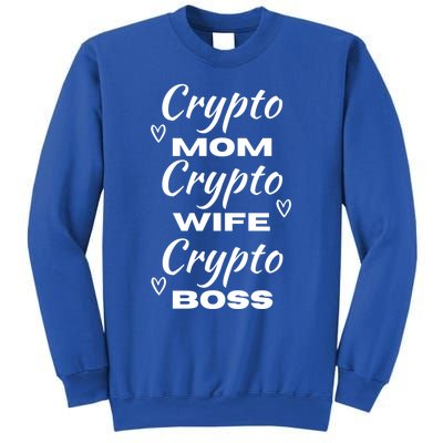 Wo Crypto Mom Wife Boss Funny Tee Bitcoin Ethereum Gift Sweatshirt