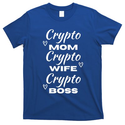 Wo Crypto Mom Wife Boss Funny Tee Bitcoin Ethereum Gift T-Shirt