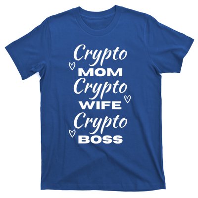 Wo Crypto Mom Wife Boss Funny Tee Bitcoin Ethereum Gift T-Shirt